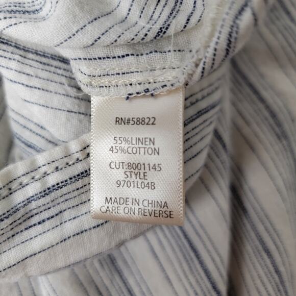 Max Studio Wide Leg Linen Cotton Pants Size XL Blue Casual Chic Summer Coastal - Picture 9 of 9